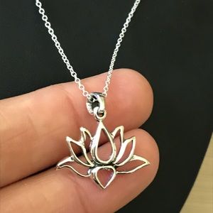 Sterling Silver Lotus Flower Necklace
